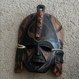Handcrafted Tribal Mask in Black and Brown